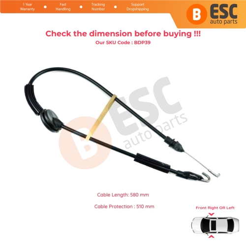 Inner Door Lock Latch Bowden Cable Front Doors for VW Passat B5 B5.5 1996-2005 Skoda Superb B5 3U 2001-2008 3U0837085