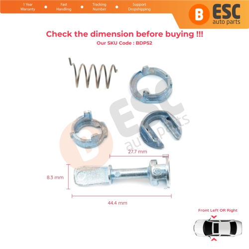 Front Door Lock Barrel 45 mm Repair Kit for Audi A6 S6 RS6 MK2 4B 4B2 C5 1997-2005 1U0837167