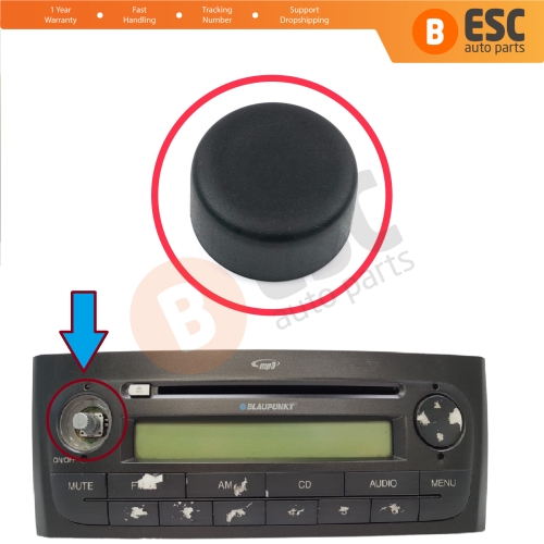 Radio Cd Mp3 Player Knob Button for Blaupunkt Fiat Linea Fiorino 225 Grande Punto 199 Citroen Nemo Peugeot Bipper 2007-2016