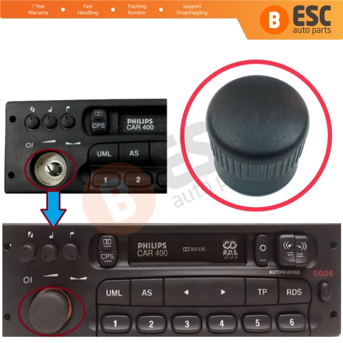 Radio Cassette Player Knob Button for Vauxhall Opel Philips Car 400 Astra F G Corsa B Zafira A Vectra B Omega Frontera Tigra 09136106 