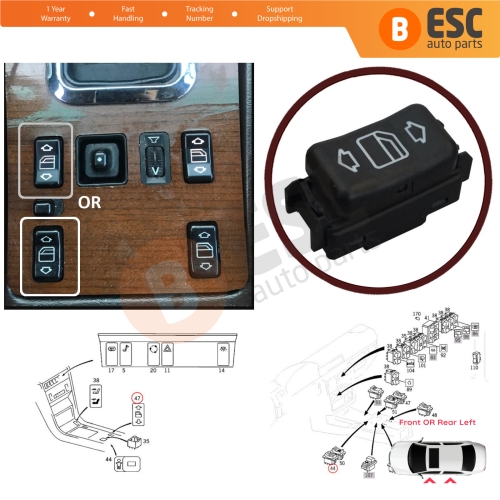 Center Console Control Window Switch 5 Pins Left For Mercedes W124 A124 C124 S124 W126 C126 W463 W201 190 A1248204610