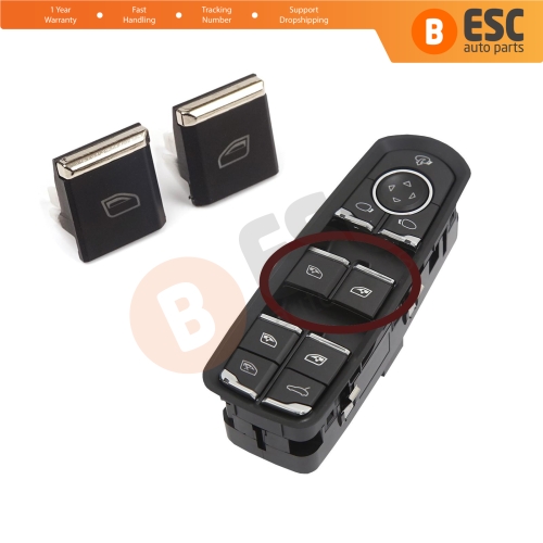2 Pieces Front Windows Main Switch Button Cap Cover 7PP959858R DML for Porsche