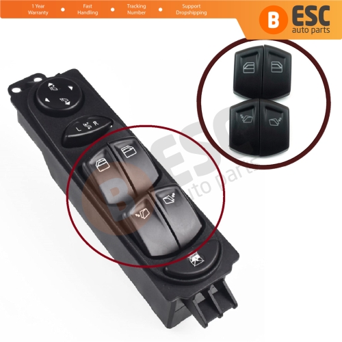 4 Pieces Main Driver Window Switch Button Cover Front Door For Mercedes Vito Viano Mixto W639 2003-2015 A6395451313