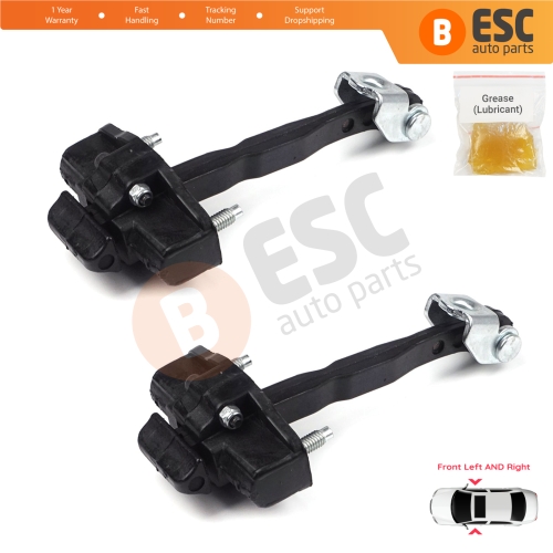 2 Pieces Front Door Hinge Stop Check Strap Limiter for Ford Fiesta MK6 2008-2019 B-Max 8A6AA23500AD