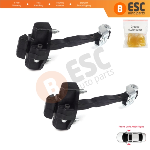 2 Pieces Front Door Hinge Stop Check Strap Limiter for Ford Fiesta MK6 2008-2019 B-Max 8A6AA23500AD