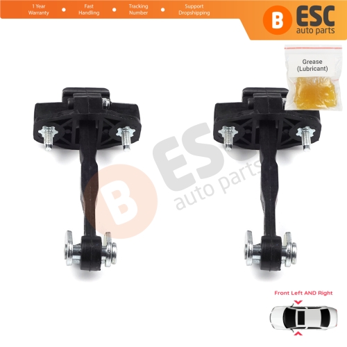 2 Pieces Front Door Hinge Stop Check Strap Limiter for Ford Fiesta MK6 2008-2019 B-Max 8A6AA23500AD
