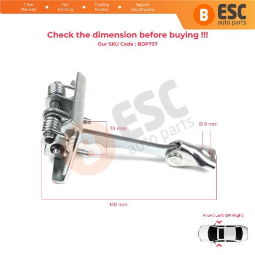 2 Pieces Front Door Hinge Stop Check Strap Limiter for Peugeot 307 Hatch CC SW Break Estate 9181G7