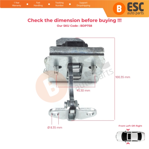 2 Pieces Front Door Hinge Stop Check Strap Limiter for Peugeot Partner Citroen Berlingo MK1 1996-2008 9181G4