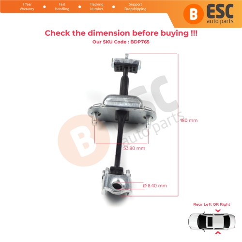 2 Pieces Rear Door Hinge Stop Check Strap Limiter for Citroen C4 MK1 Picasso MK1 2004-2011 9181H7