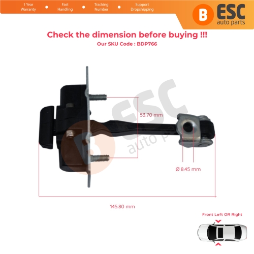 2 Pieces Front Door Hinge Stop Check Strap Limiter for Citroen C Elysee Peugeot 301 9675585080 