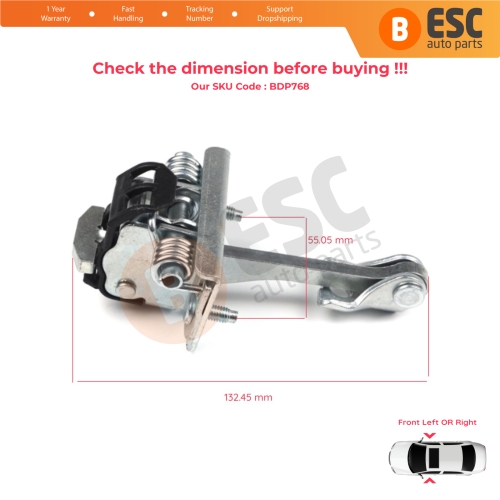 2 Pieces Front Door Hinge Stop Check Strap Limiter for Peugeot Partner Citroen Berlingo Tepee 2008-2018 9181P2