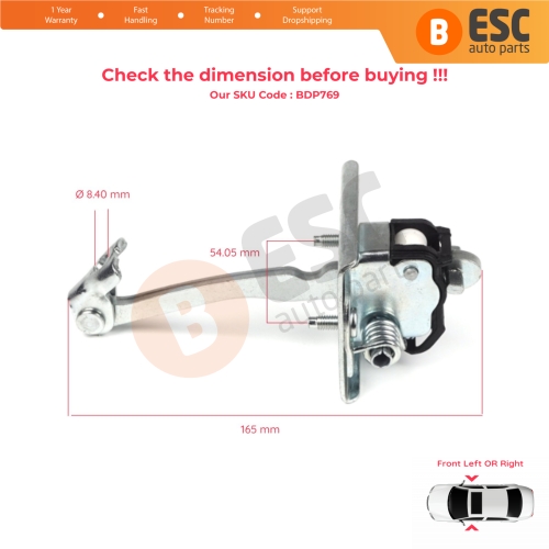 2 Pieces Front Door Hinge Stop Check Strap Limiter for Peugeot 3008 MK1 5008 MK1 9181Q2 