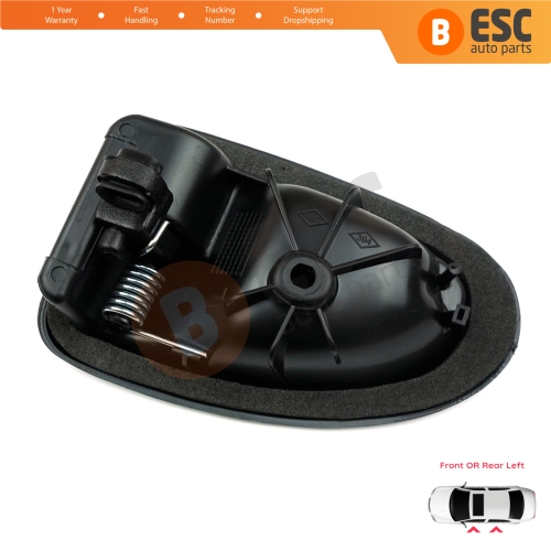 Inner Door Handle Left Black Rod Type for Renault Clio 2 Scenic Megane 1 Trafic Master 2 Mascott Logan 1 Movano Vivaro A Interstar Primastar 1 Daily 7700434716 