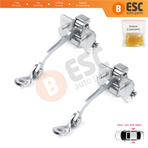 2 Pieces Rear Door Hinge Stop Check Strap Limiter for Peugeot 206 206+ 4/5 Door 9181C9
