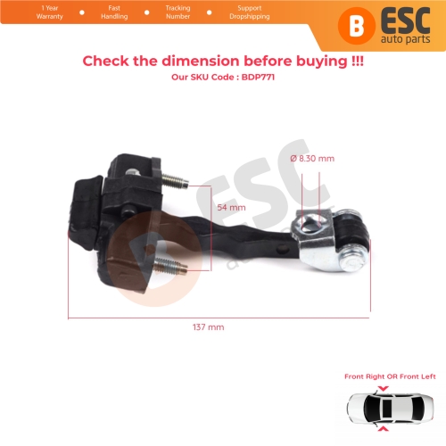 2 Pieces Front Door Hinge Stop Check Strap Limiter for Fiat Doblo 263 Citroen Nemo Peugeot Bipper Opel Combo D 9035AP 