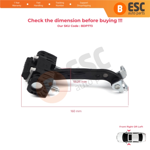 2 Pieces Front Door Hinge Stop Check Strap Limiter for Citroen Relay Jumper MK2 250 290 2006-On 9181N9