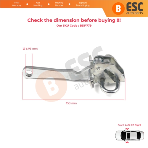2 Pieces Front Door Hinge Stop Check Strap Limiter for Citroen Jumper MK1 230 244 1994-2006 918179