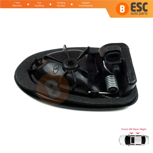 Inner Door Handle Right Black Rod Type for Renault Clio 2 Scenic Megane 1 Trafic Master 2 Mascott Logan 1 Movano Vivaro A Interstar Primastar 1 Daily 7700434717