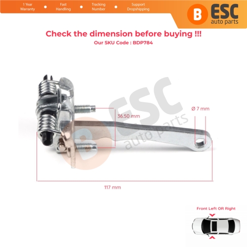 2 Pieces Front Door Hinge Stop Check Strap Limiter for Peugeot 306 1993-2002 918173