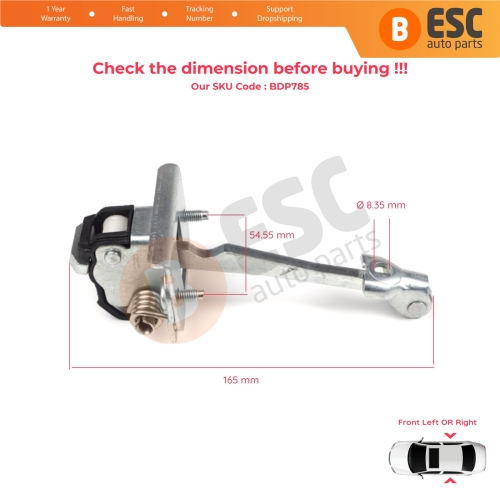 2 Pieces Rear Door Hinge Stop Check Strap Limiter for Peugeot 308 2007-2013 MK1 4/5 Door 9181N3