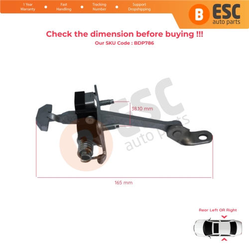 2 Pieces Rear Door Hinge Stop Check Strap Limiter for Peugeot 307 2000-2012 4/5-Door 9181K0