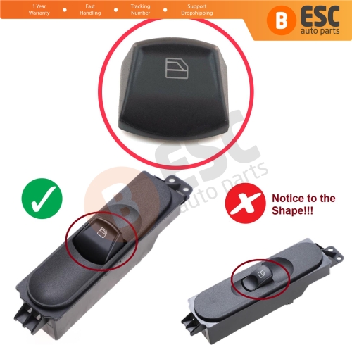 Passenger Window Switch Button Cover for Mercedes Vito Viano Mixto W639 Sprinter MK2 W906 VW Crafter MK1 A9065450913  