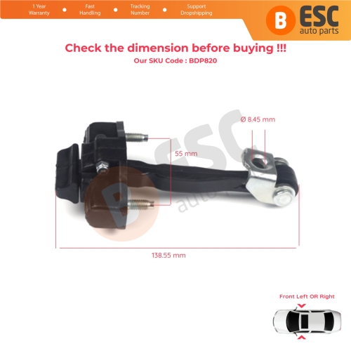 2 Pieces Front Door Hinge Stop Check Strap Limiter for Fiat Tipo 356 357 Egea 2015-On 51983934 