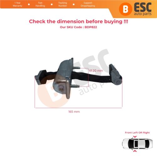 2 Pieces Front Door Hinge Stop Check Strap Limiter for Vauxhall Opel Corsa D E 3-Door 2006-2019 5160259 13242975