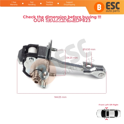 2 Pieces Front Door Hinge Stop Check Strap Limiter for Citroen C3 MK2 SC A51 2009-2016 9181Q4