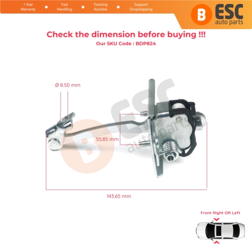 2 Pieces Front Door Hinge Stop Check Strap Limiter for Citroen C4 MK2 NC 2010-2020 DS4 MK1 NX 9181R1