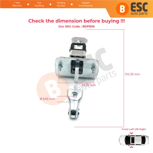 2 Pieces Front Door Hinge Stop Check Strap Limiter for Citroen C4 Picasso Grand Picasso MK1 2006-2013 9181K3