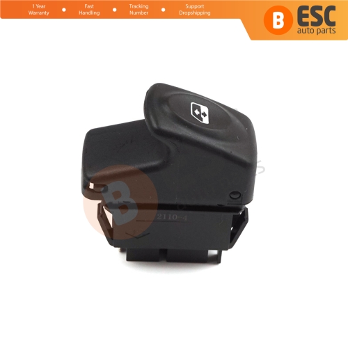 Window Lifter Single Switch 6-Pin Black Color for Renault Kangoo Scenic Megane Logan MK1 Clio Scenic MK2 7700838101