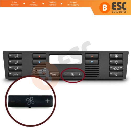Air Conditioner Climate Control Switch Panel Fan Speed Button Cover for BMW X5 E53 2000-2006 5 Series E39 1996-2003 64116915812