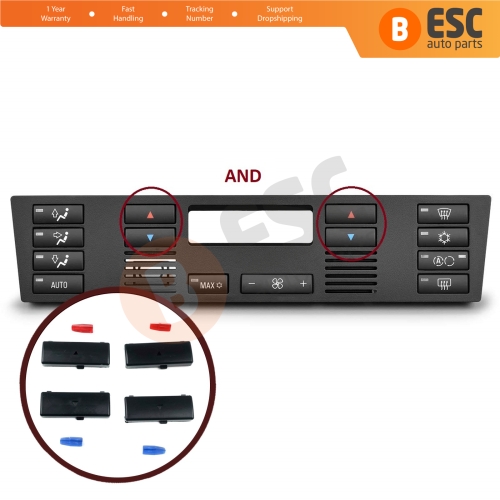 4 Pieces Air Conditioner Climate Control Switch Panel Up Down Button Cover Set for BMW X5 E53 2000-2006 5 Series E39 1996-2003 64116915812