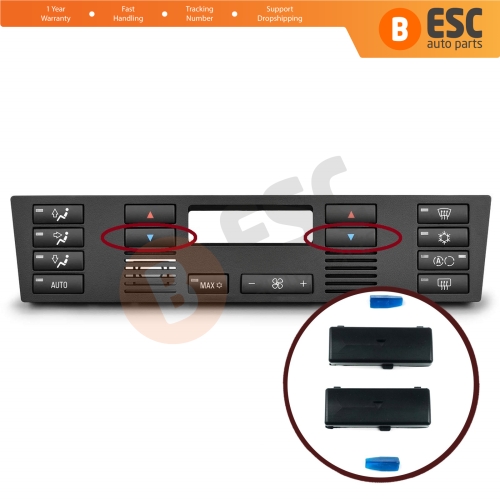 Air Conditioner Climate Control Switch Panel Temperature Down Button Covers for BMW X5 E53 2000-2006 5 Series E39 1996-2003 64116915812