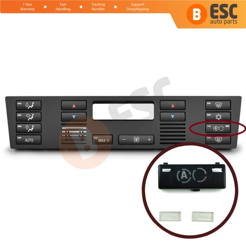 Air Conditioner Climate Control Switch Panel Recycle Recirculate Button Cover for BMW X5 E53 2000-2006 5 Series E39 1996-2003 64116915812