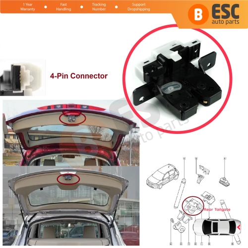 Tailgate Boot Lock Mechanism for Renault Clio MK3 Megane Scenic MK2 Modus Nissan Micra III K12 Tiida Qashqai J10 8200947699