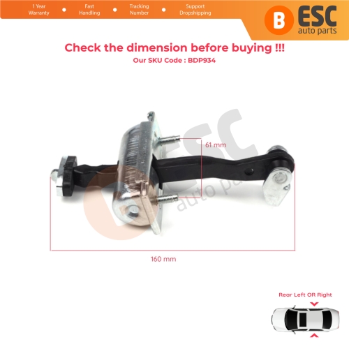 2 Pieces Rear Door Hinge Stop Check Strap Limiter for Ford Focus MK2 C-Max  MK1 Kuga MK1 1641573