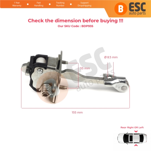 2 Pieces Rear Door Hinge Stop Check Strap Limiter for Peugeot 5008 MK1 T87 3008 MK1 T84 0U Citroen DS5 DS 5 9181Q1
