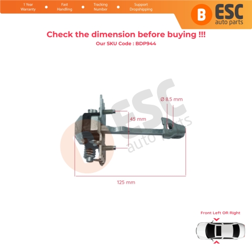 2 Pieces Front Door Hinge Stop Check Strap for Fiat Scudo Citroen Jumpy Dispatch Peugeot Expert Tepee MK2 2007-2016 9181K9 