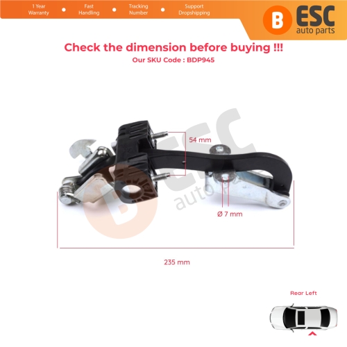 Rear Left Door Hinge Stop Check Strap 8731R1 for Peugeot Boxer Citroen Jumper Fiat Ducato 2006-On
