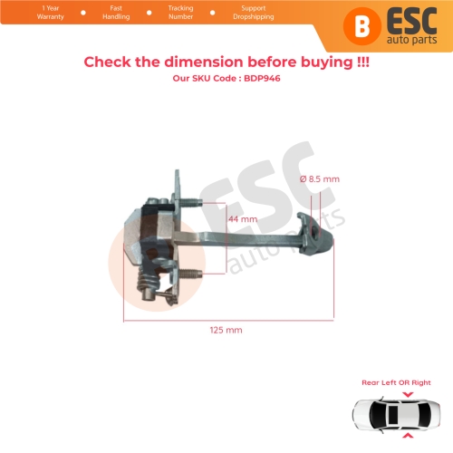 2 Pieces Rear Door Hinge Stop Check Strap Limiter for Citroen C3 MK2 SC A51 2009-2016 9181Q5