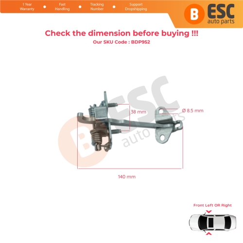 2 Pieces Front Door Hinge Stop Check Strap Limiter for Fiat Scudo Peugeot Expert 806 Citroen Jumpy Dispatch MK1 918190
