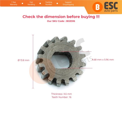 Sunroof Motor Repair Cog Gear 0176780 for Renault Peugeot 16 Teeth