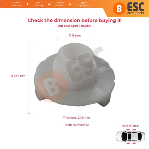 Window Regulator Motor Cog Roller Inner Gear for VW Passat B6 3C B7 362 365 CC 4/5 Door