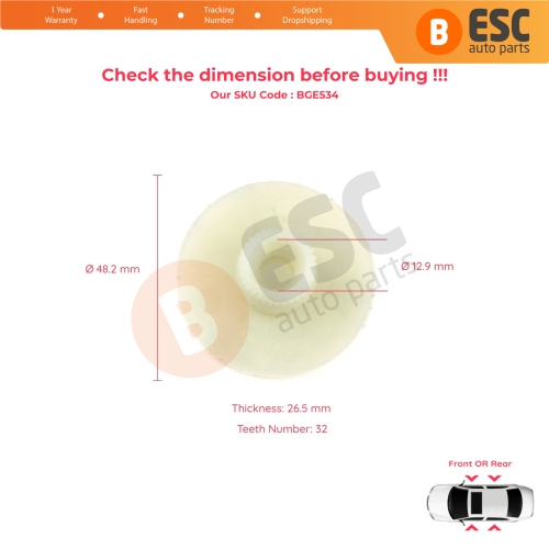 Window Regulator Motor Cog Roller Gear for Skoda Octavia MK1 1U 1996-2000 Pre-Facelift 1U0837461
