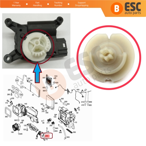 Temperature Control Stepper Motor Repair Gear for Mercedes Sprinter MK2 W906 B906 906 NCV3 2500 3500 2006-2018A0008205908