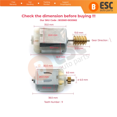 Door Lock 12V DC Motor Gear Set For Ford Volvo Land Range Rover Jaguar Mazda