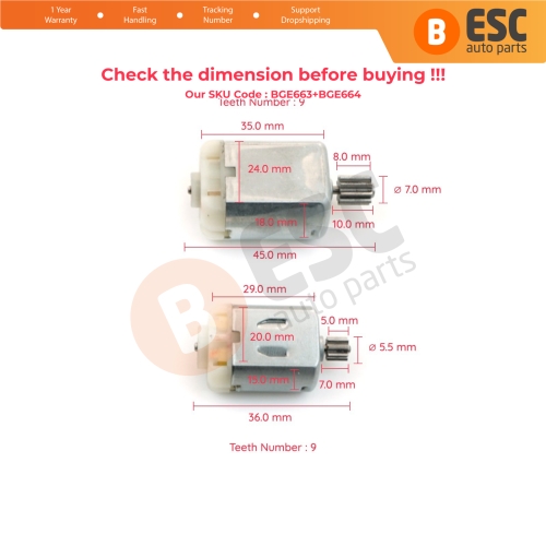 Door Lock 12V DC Actuator Motor Gear Set For Audi VW Skoda Porsche