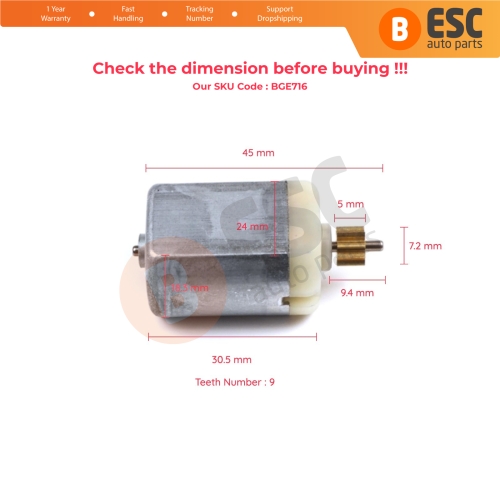 Car Door Lock Actuator FC280 12V DC Motor Total 45 mm Shaft 13 mm 1020132 3F3548 for Renault Citroen Peugeot Nissan